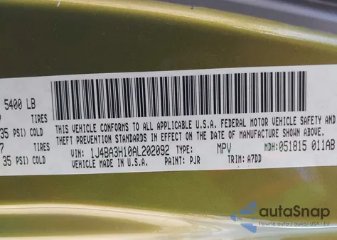 2010 Jeep Wrangler Unlimited Sport from USA, damaged, VIN 1J4BA3H10AL202092